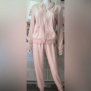 Juicy Couture Black Label Cotton tiger print velvet 2 piece set in pink Size M